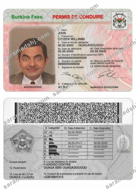 Burkina Faso driving license